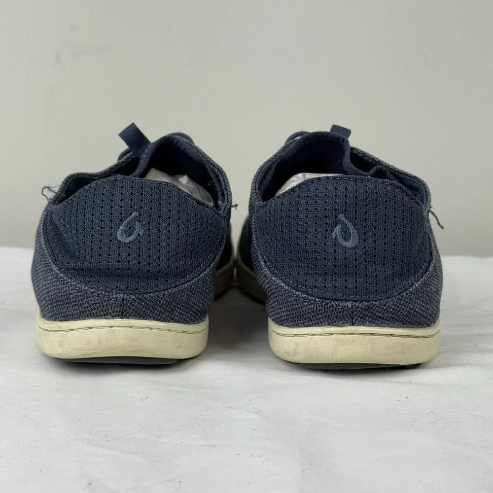 OLUKAI Nohea Moku Mens 9 Slip On Shoes Casual Walking Boat Style Sneakers Blue